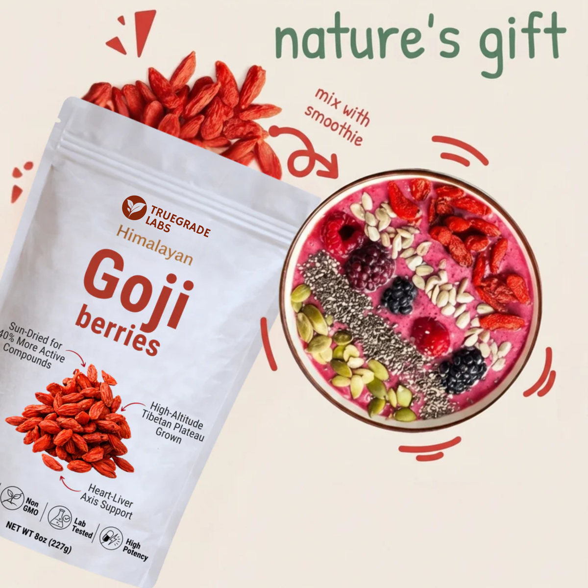 Bio-Himalaya-Goji-Beeren – 10.000 mg Herz- und Leberunterstützung